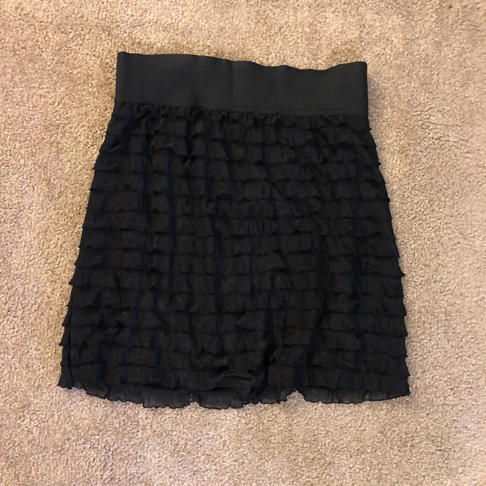 Black ruffle skirt with elastic band